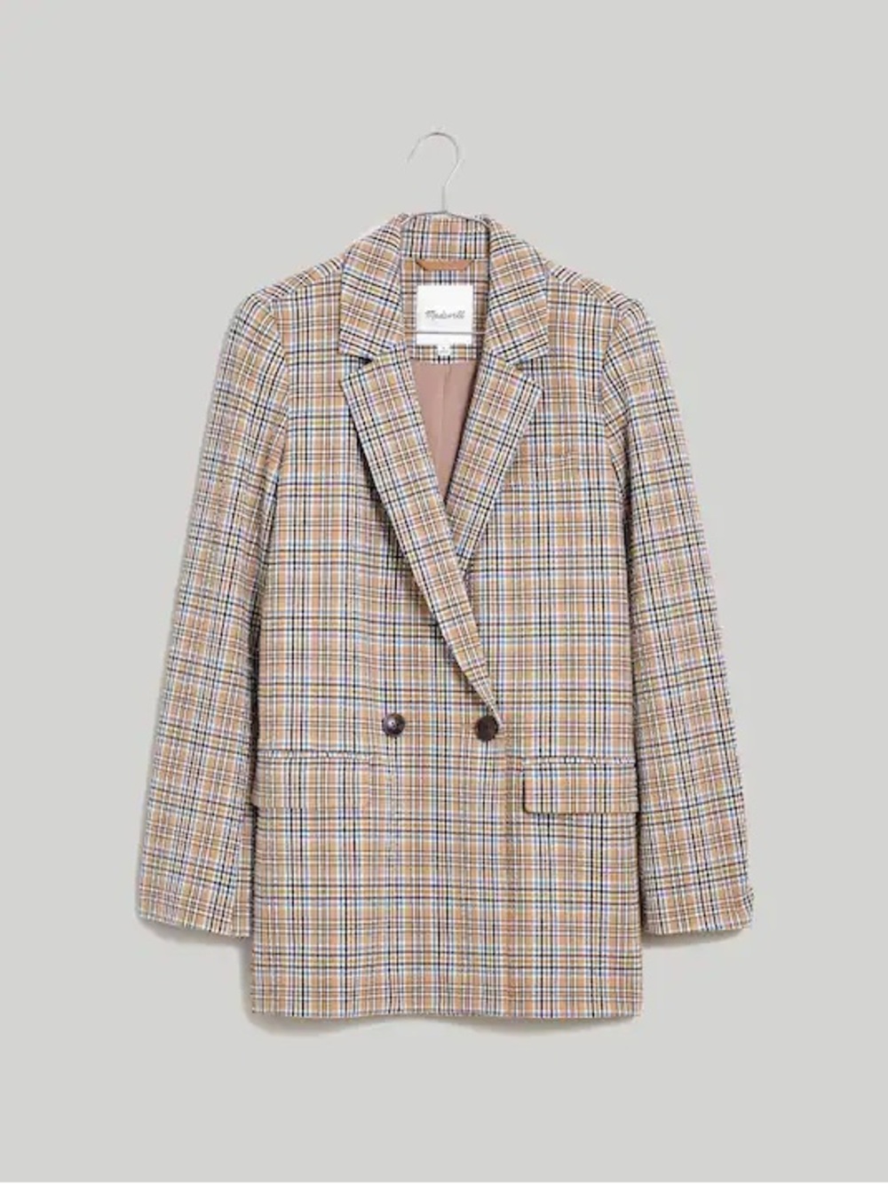 Madewell Caldwell Double-Breasted Blazer in Prejean Plaid XS